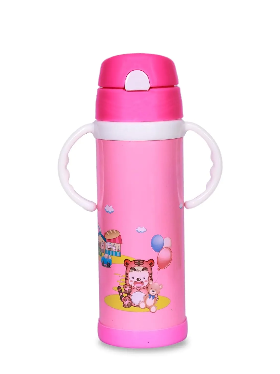 THE LITTLE LOOKERS Stainless Steel Sipper Bottle for Kids/Sipper Bottle with Straw/Travelling Water Bottle for Kids with Straw - 450ml