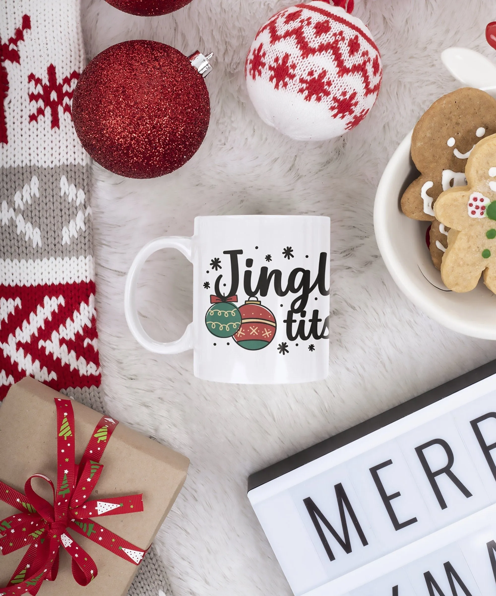 Tinsel Tits - Couples Christmas Mugs