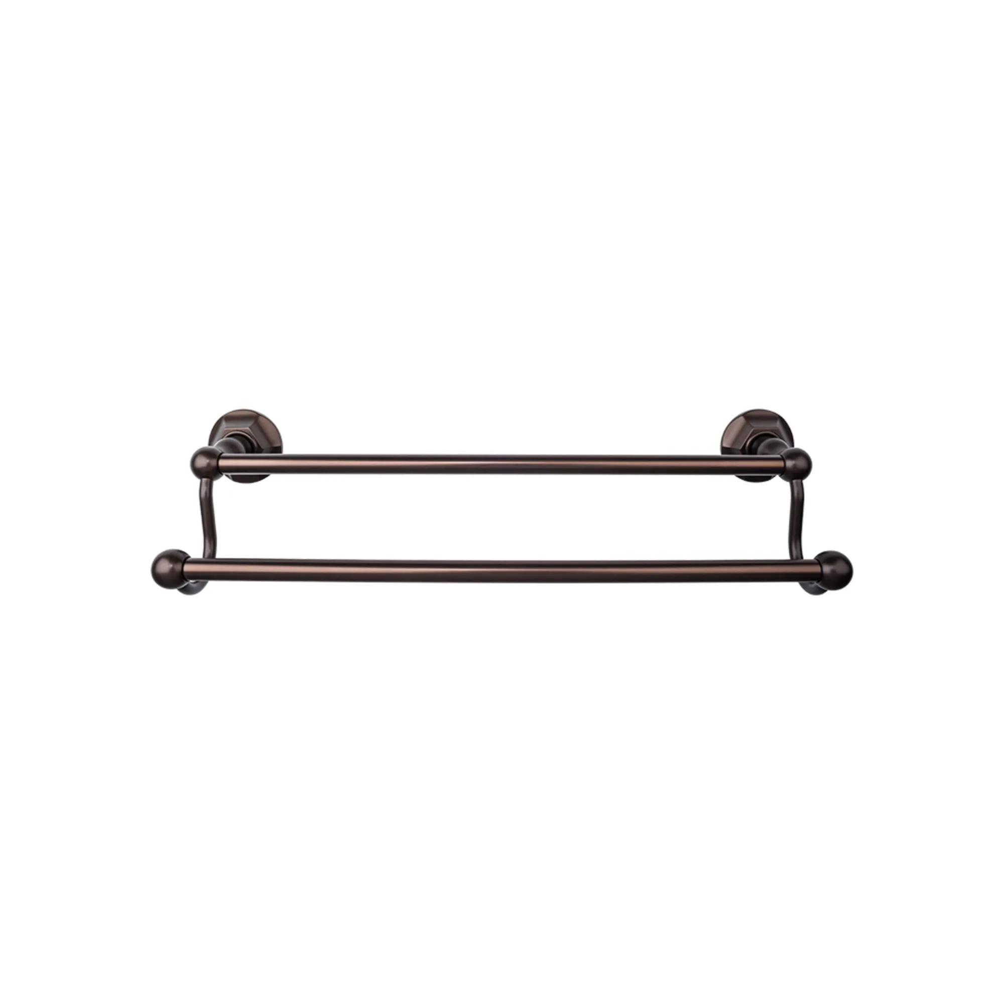 Top Knobs ED11ORBB Edwardian Bath Towel Bar 30 Inch Double - Hex Backplate Oil Rubbed Bronze