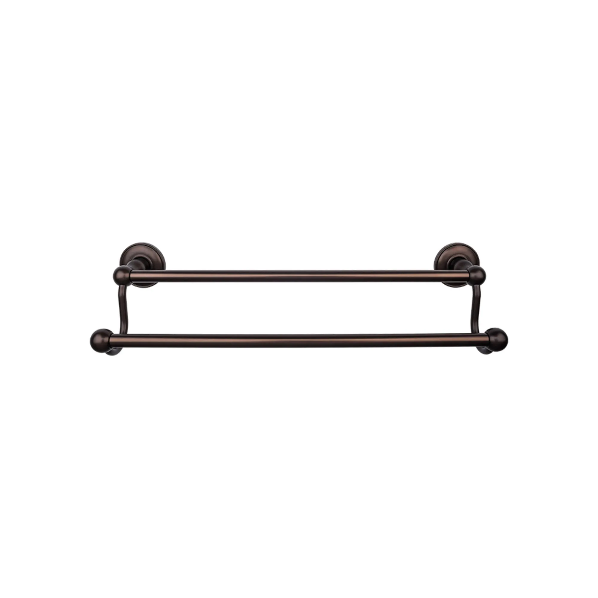 Top Knobs ED11ORBD Edwardian Bath Towel Bar 30 Inch Double - Plain Bplate Oil Rubbed Bronze