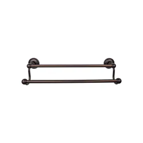 Top Knobs ED11ORBE Edwardian Bath Towel Bar 30 Inch Double - Ribbon Bplate Oil Rubbed Bronze