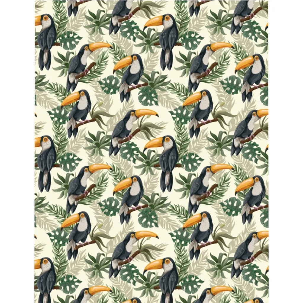 Toucan Tropical Duvet Cover, Bird Leaves Microfiber Full Queen Twin Unique Vibrant Bed Cover Modern Home Bedding Bedroom Décor