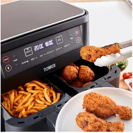 Tower Vortx 2400W 8L Dual Basket Air Fryer - Black | T17097