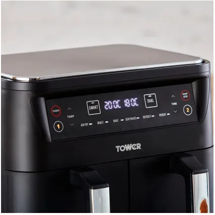 Tower Vortx 2400W 8L Dual Basket Air Fryer - Black | T17097