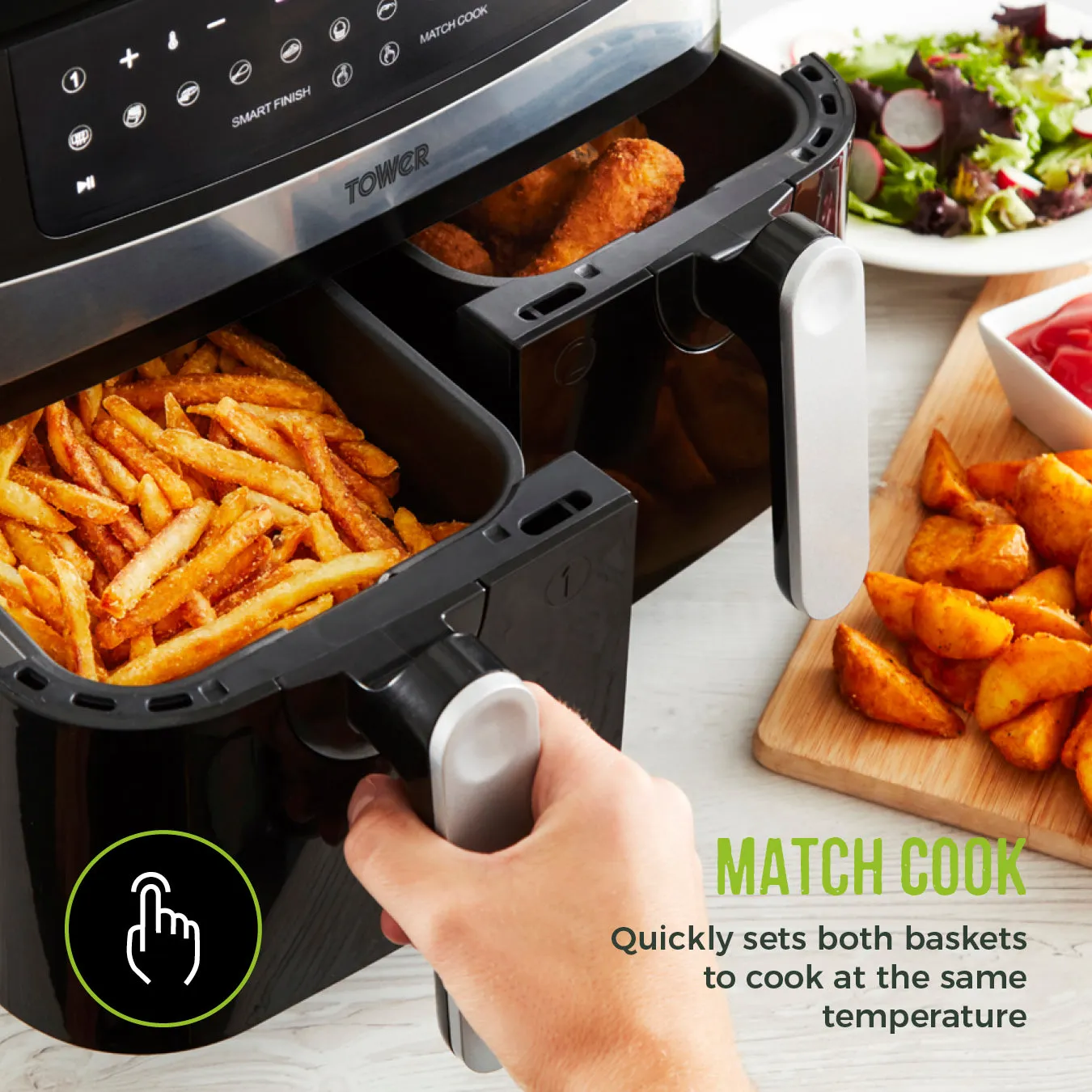 Tower Vortx Dual Basket Air Fryer 9L