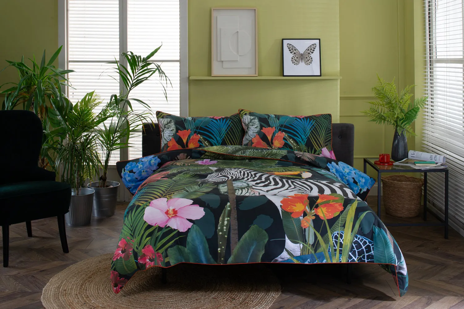 Tropical Zoo Deluxe Cotton Printed Bedlinen Duvet set