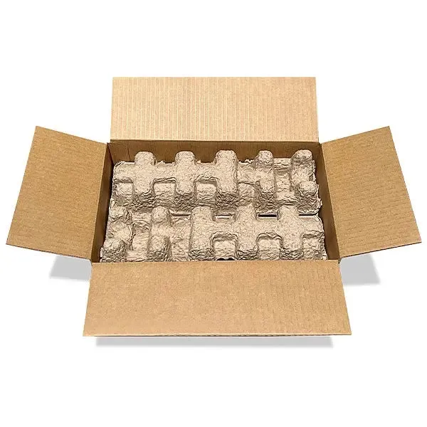 Two (2) Bottle Wine Shippers - Kit - 2 pulp shipping trays & 1 outer shipping box