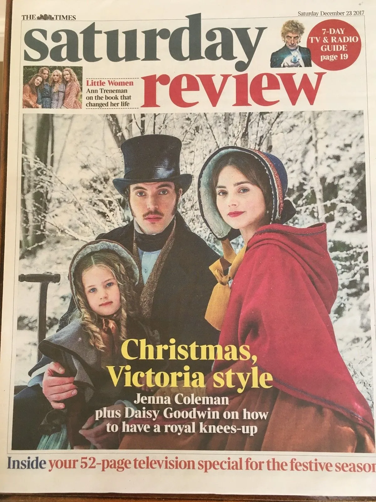 VICTORIA Jenna Louise Coleman Photo Cover Times Review Dec 2017 Jenny Agutter