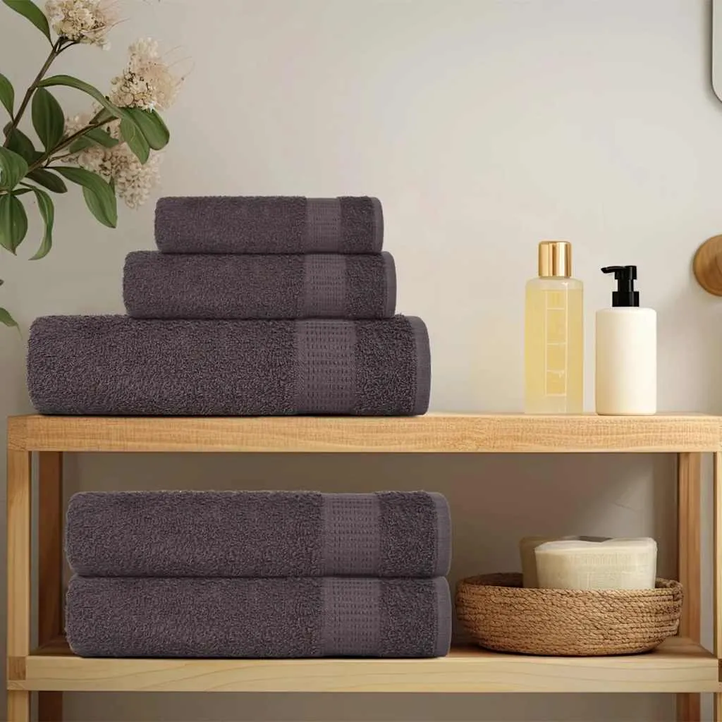 vidaXL 6 Piece Towel Set Anthracite 360 gsm 100% Cotton