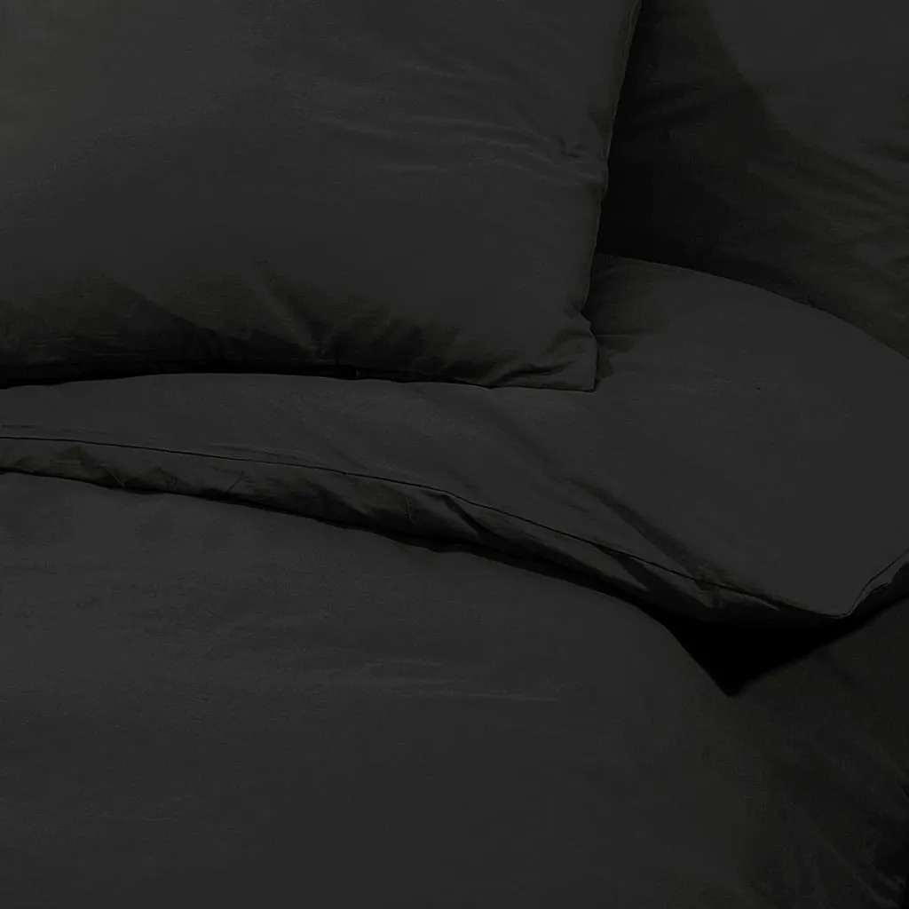 vidaXL Duvet Cover Set Black 200x200 cm Light-weight Microfiber