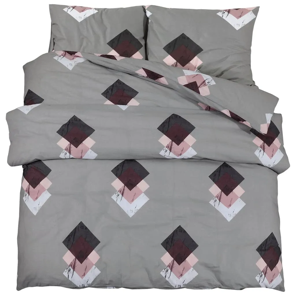 vidaXL Duvet Cover Set Grey 200x220 cm Cotton