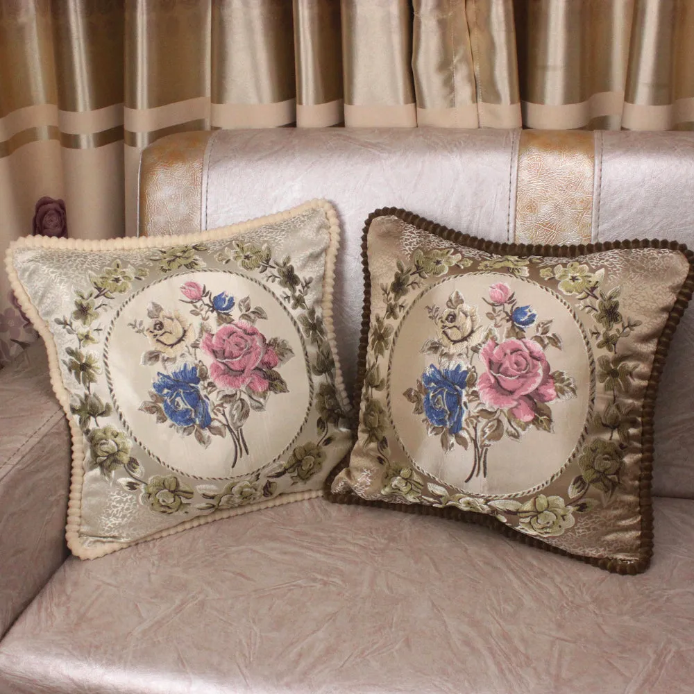 Vintage Jacquard Flower Sofa Cushion Covers