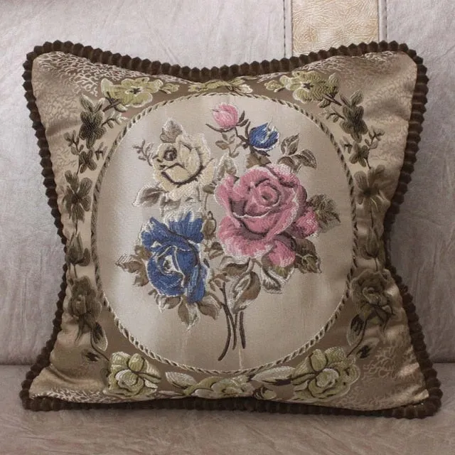 Vintage Jacquard Flower Sofa Cushion Covers