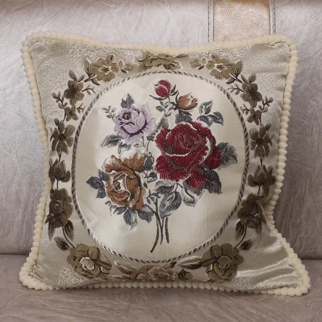 Vintage Jacquard Flower Sofa Cushion Covers