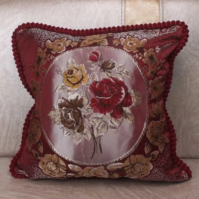 Vintage Jacquard Flower Sofa Cushion Covers