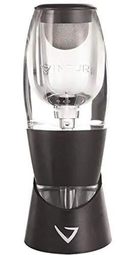 Vinturi Red Wine Aerator Includes Base Enhanced Flavors with Smoother Finish, Black