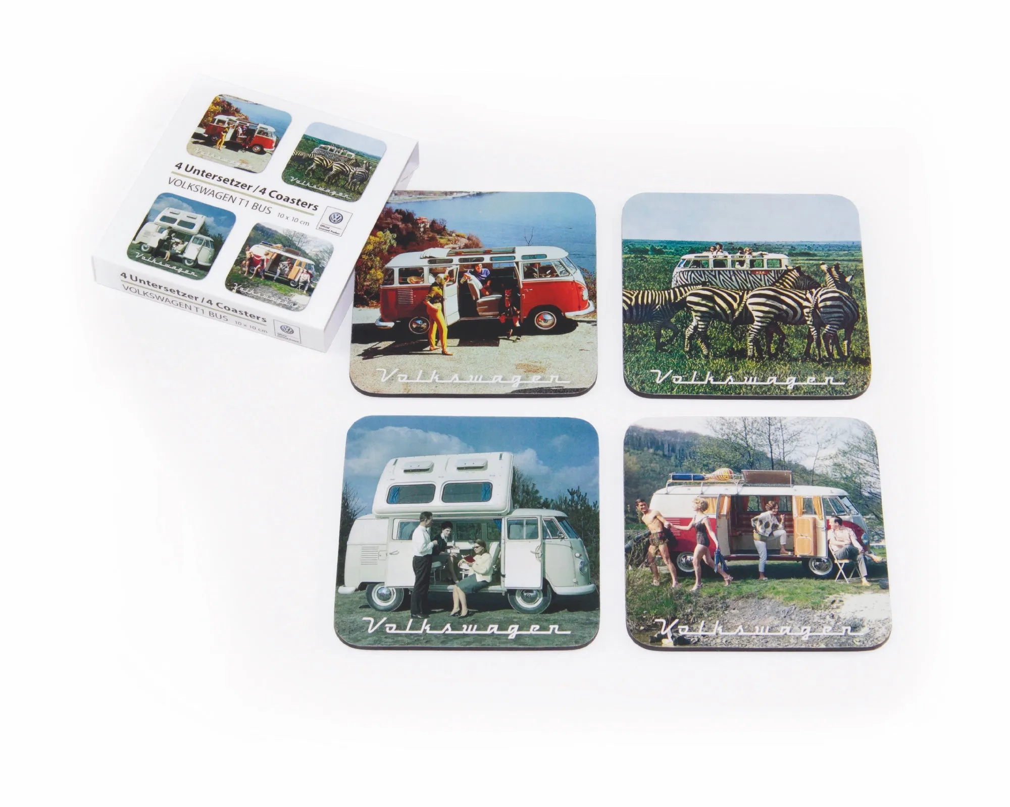 VW T1 BUS COASTERS 4-PC SET IN PAPER SLEEVE - SCENERY