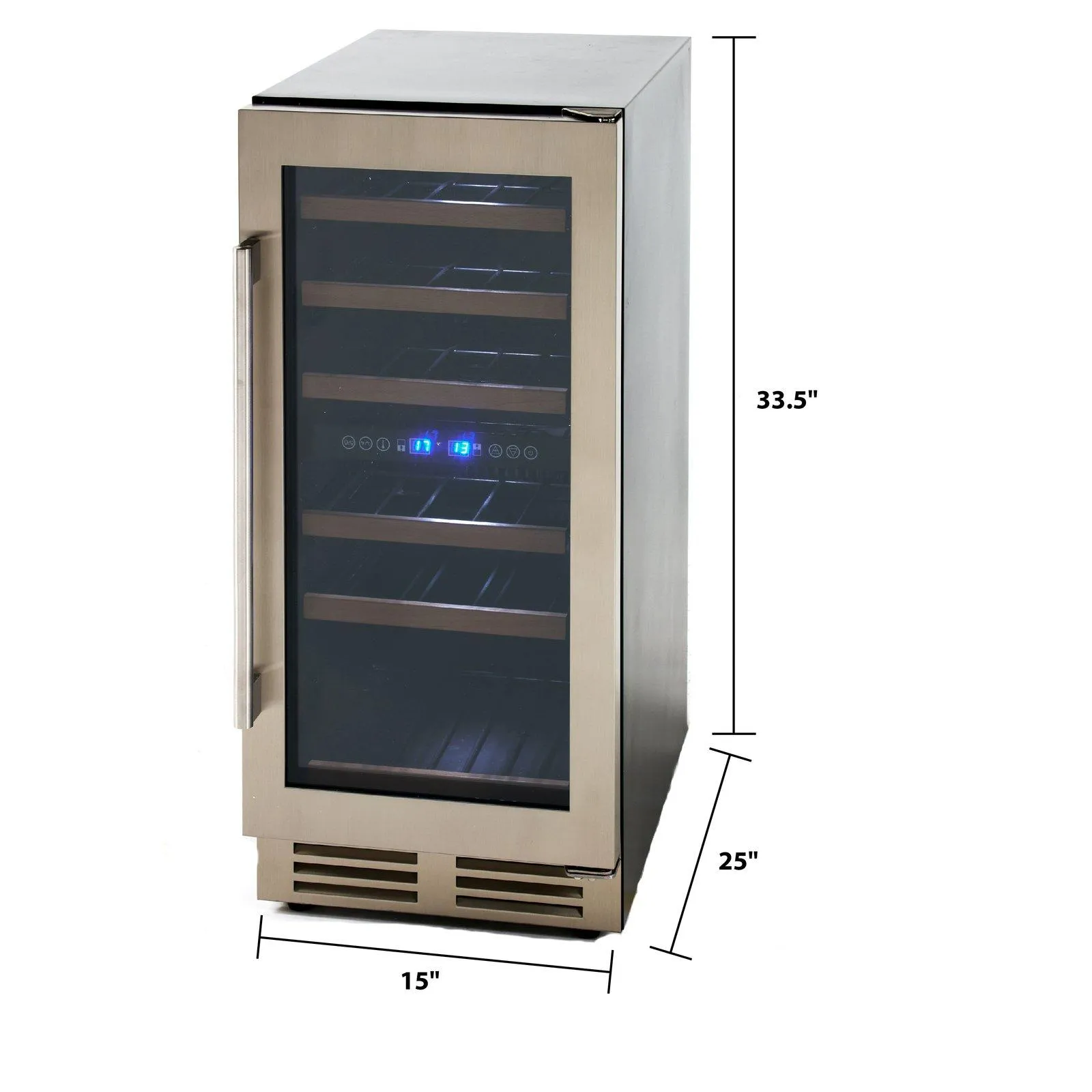 WCF282E3SD Avanti 28 Bottle DESIGNER Series Dual-Zone Wine Cooler - Stainless Steel / 28 Bottles