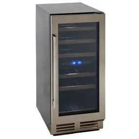 WCF282E3SD Avanti 28 Bottle DESIGNER Series Dual-Zone Wine Cooler - Stainless Steel / 28 Bottles