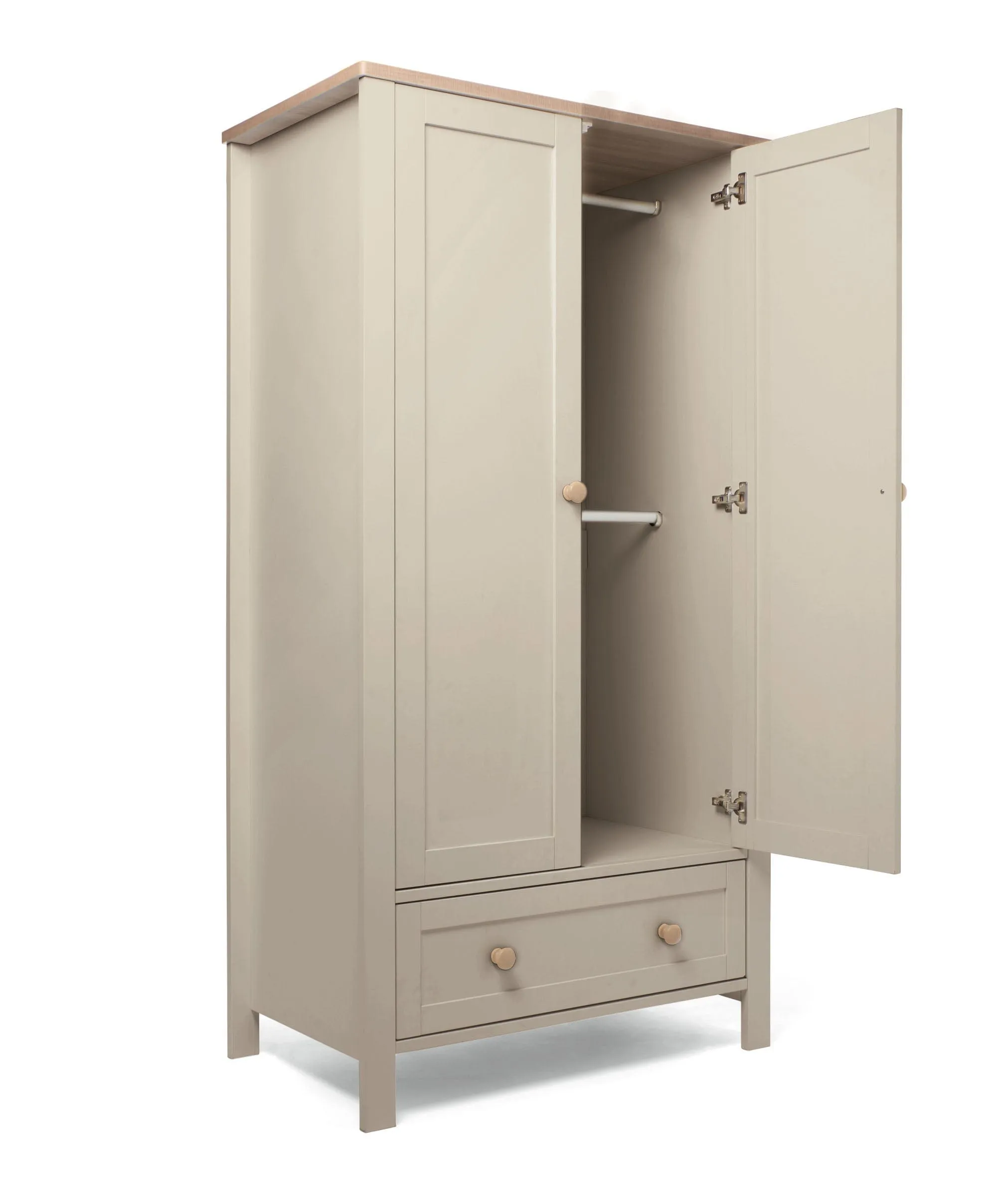 Wedmore 3 Piece Cotbed Set with Dresser Changer & Wardrobe - Pebble Grey