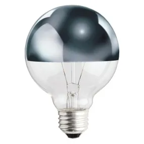 Westinghouse 0315700 60 Watt Incandescent G25 Globe Half Chrome - 2700 Kelvin - Warm White - E26-Medium Base - 120 Volt - Box