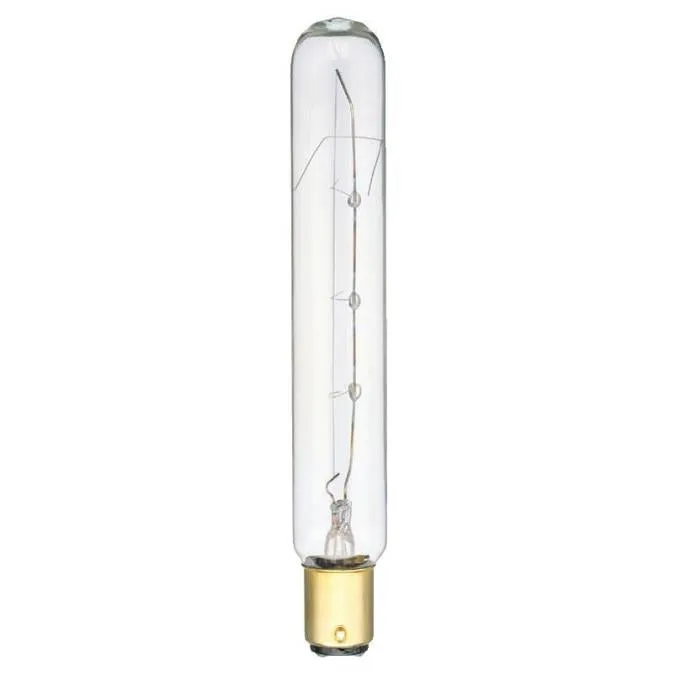 Westinghouse 0370600 20 Watt Incandescent T6 1/2 Specialty Clear - 2600 Kelvin - Warm White - 100 Lumens - BA15d-Double Contact Bayonet Base - 130 Volt - Card