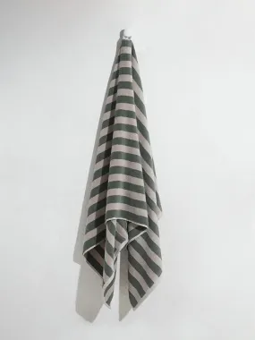 Westside Home Dark Green Broad Striped Bath Towel