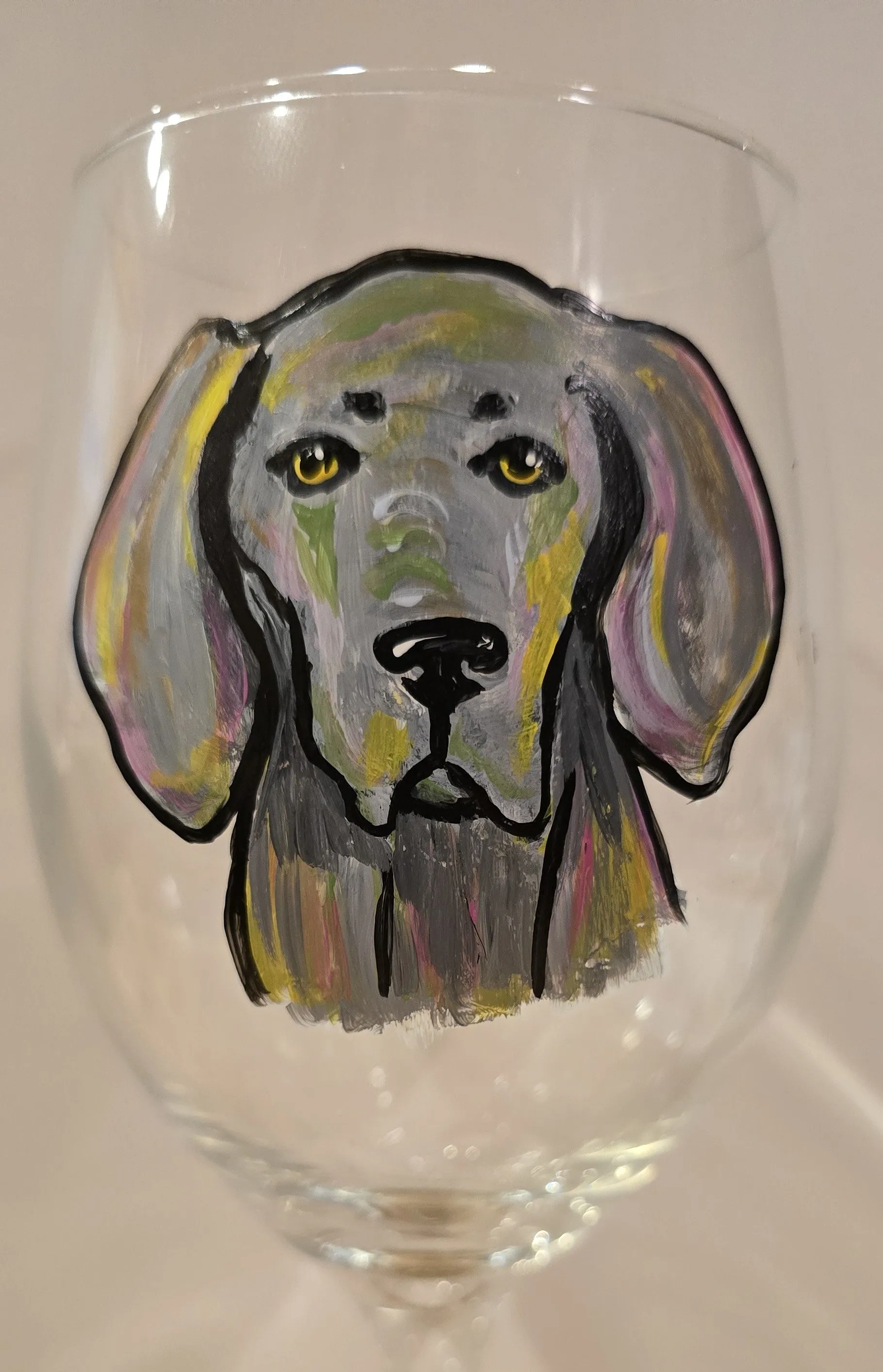 Wine glass Weimaraner